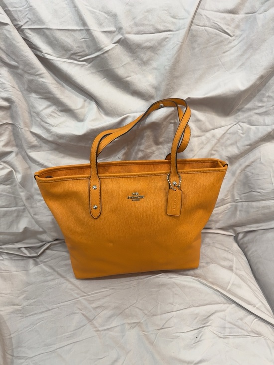 Coach Handbags - Coach Fall!  Orange Pebble Leather Tote with Signature Tag